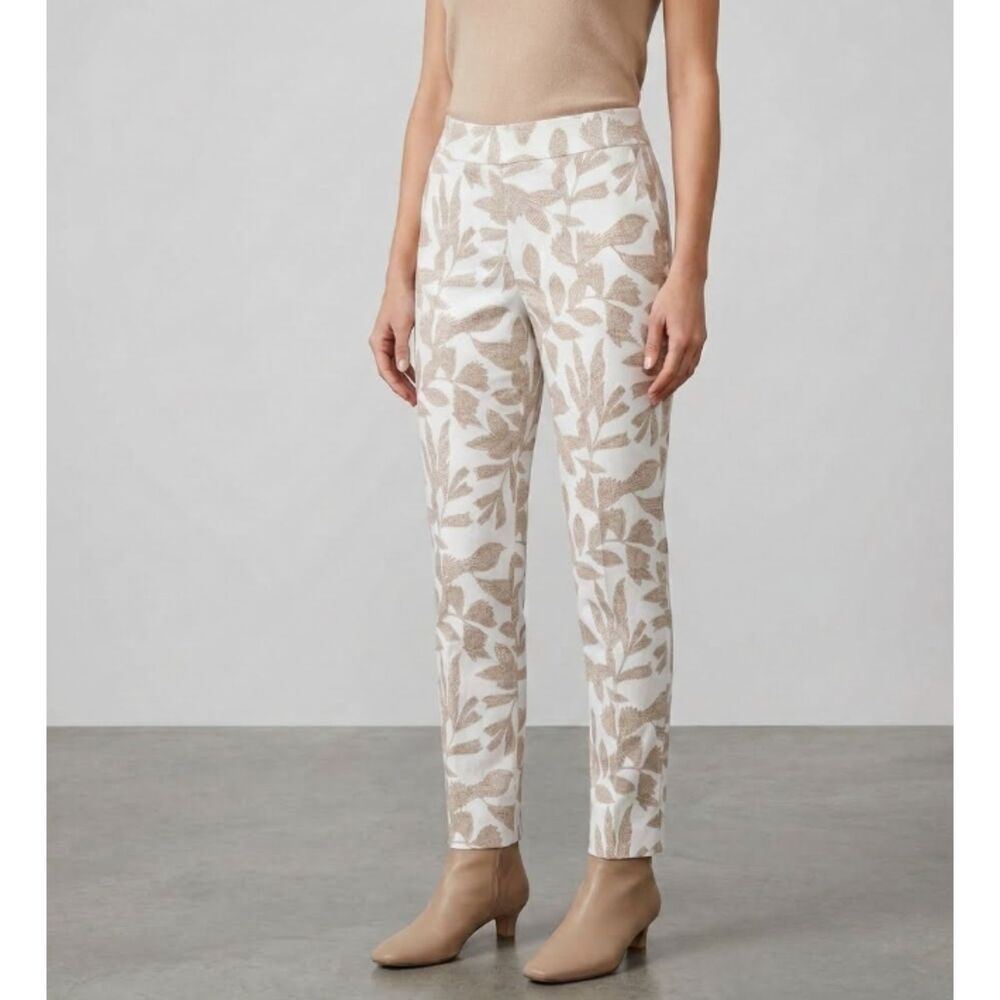 New Chico's So Slimming Brigitte Leaf Pants Women's Size Small (Chico's Size 0)